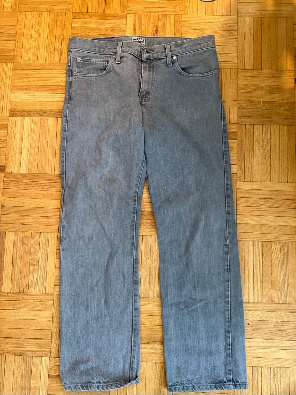 Men’s naked and famous cashmere denim jeans size 33